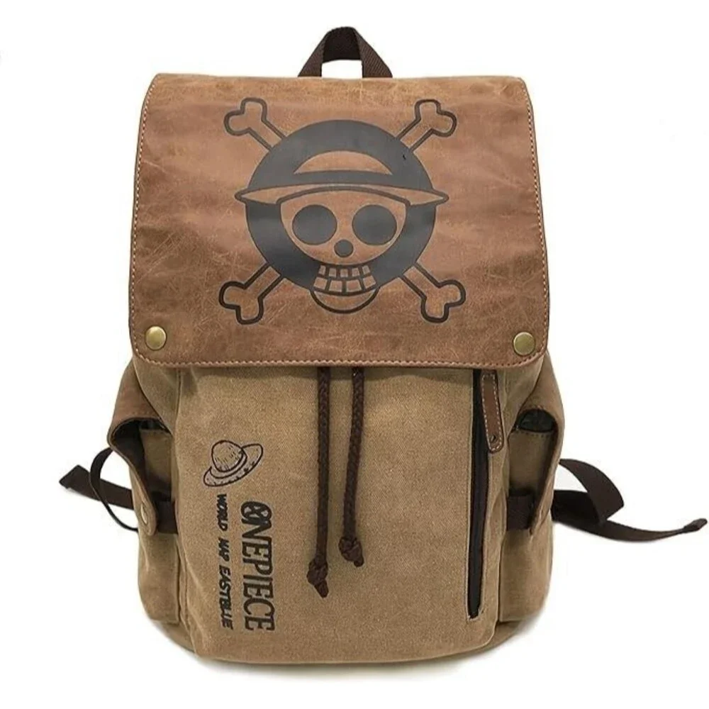 One Piece Straw Hat Crew Monkey D Luffy Japanese Anime Manga Canvas Backpack